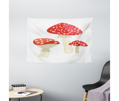 Simple Cartoon Toadstool Wide Tapestry