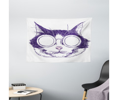 Funny Cool Pet Sunglasses Wide Tapestry