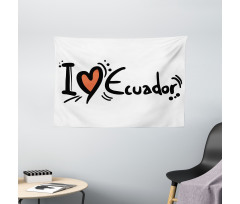 I Heart Ecuador Typography Wide Tapestry