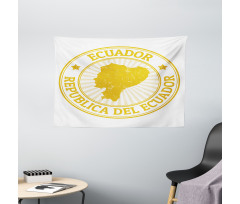 Retro Republica Del Ecuador Wide Tapestry