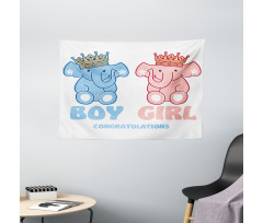 Boy and Girl Twins Wide Tapestry