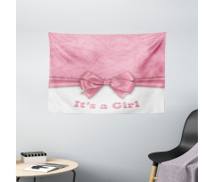 Its a Girl and Ribbon Wide Tapestry