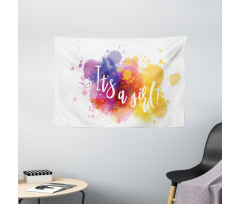 Paint Drops Baby Girl Wide Tapestry