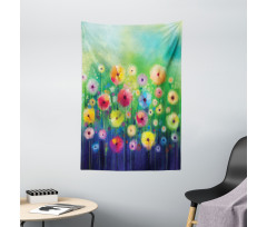 Colorful Garden Meadow Theme Tapestry