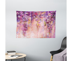 Watercolor Wisteria Blooms Wide Tapestry