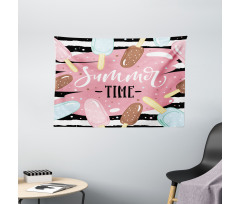 Summer Time Ice Cream Sticks Wide Tapestry