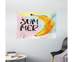 Banana on Pastel Geometric Wide Tapestry