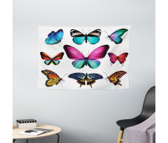 Vibrant Butterflies Set Wide Tapestry
