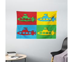 Nursery Pictogram Squares Wide Tapestry