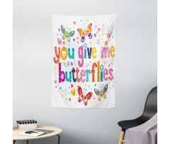 Words Hearts Cartoon Tapestry