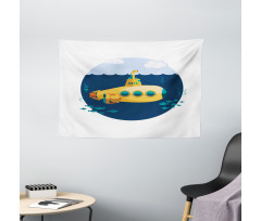 Nautical Wave Fish Bubble Wide Tapestry