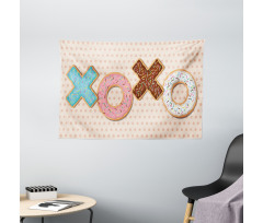 Delicious Donuts Polka Dots Wide Tapestry