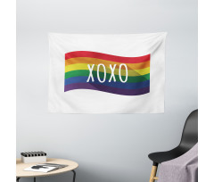 Waving Rainbow Flag Acronym Wide Tapestry