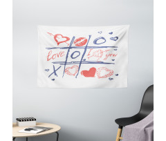 Hearts Lips and I Love You Wide Tapestry