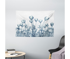 Crocus Flower Field in Xray Wide Tapestry