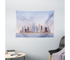 Pastel Tones Big Apple Skyline Wide Tapestry