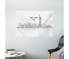 Outline Cityscape New York City Wide Tapestry