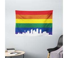 Sydney Buildings Rainbow Flag Wide Tapestry