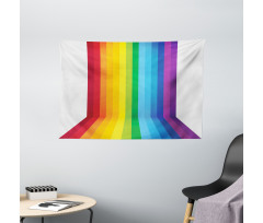 Shade of Rainbow Colors Line Wide Tapestry