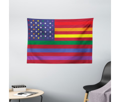 Gay Concept American Flag Wide Tapestry