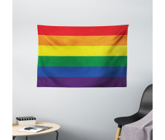 Simplistic Design LGBT Flag Wide Tapestry