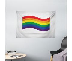 Waving Gay Flag Illustration Wide Tapestry