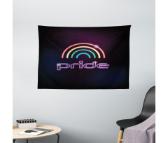 Neon Lamb Look Rainbow Lines Wide Tapestry