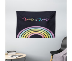 Love is Love Rainbow Lines Wide Tapestry