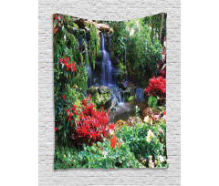 Spring Forest Waterfall Tapestry