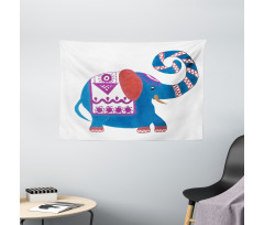 Elephant Nose Doodle Wide Tapestry