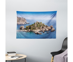 Taormina Beach Rocky Island Wide Tapestry