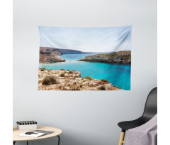 Lampedusa Island Pure Water Wide Tapestry