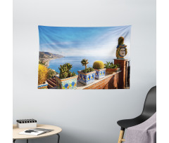 Taormina Coastline Photo Wide Tapestry