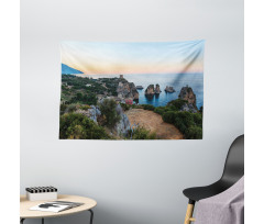 Tyrrhenian Sea Bay Sunset Wide Tapestry