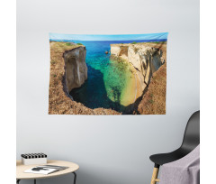 Panoramic Sea and Grotto Wide Tapestry