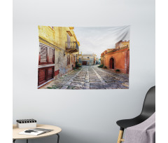 Narrow Street Erice Wide Tapestry