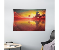 Sunrise Water Reflection Wide Tapestry