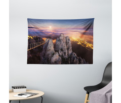 Full Moon Sunset Alps Wide Tapestry