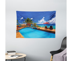 Sea Pool Beach Holiday Wide Tapestry