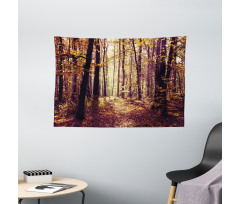 Misty Weather Forest Wide Tapestry