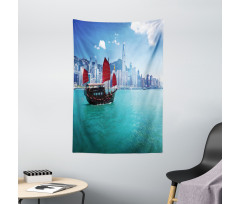 Hong Kong Harbour Boat Tapestry