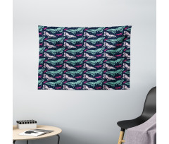 Vivid Butterfly Pattern Wide Tapestry