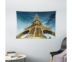 Paris Park Skyline Wide Tapestry