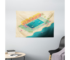 Summer Beach Ocean Fun Wide Tapestry