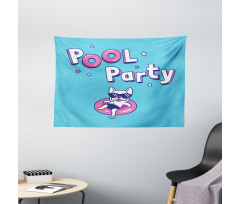 Funny Dog Stars Pool Wide Tapestry