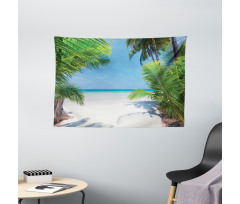 Palm Leaf Tropical Beach Wide Tapestry