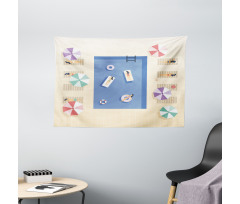 Top Poolside Sunbathing Wide Tapestry