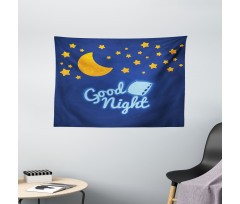 Nursery Bed Time Graphic Wide Tapestry