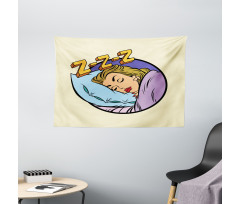 Beauty Sleeping Woman Pop Art Wide Tapestry