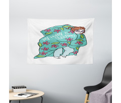 My Hobby is Sleeping Girl Wide Tapestry